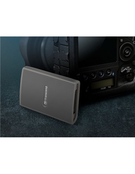 Кардридер Transcend TS-RDE2, USB Type-C, USB Type-A, Серый