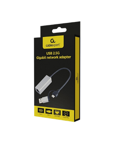 Adaptor de rețea Cablexpert A-USB3AC-LAN2G-01, USB Type-A (M) - USB Type-C (F), 0,15m, Gri 2