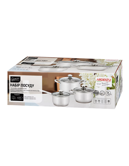 Set de vase Ardesto AR1906PS, Oțel inoxidabil
