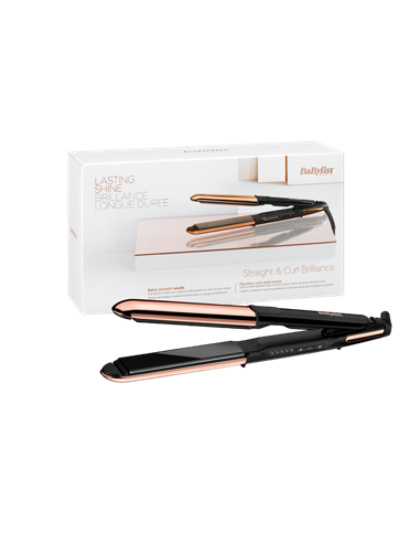 Placă de îndreptat părul BaByliss Straight & Curl Brilliance ST482E, Negru | Auriu