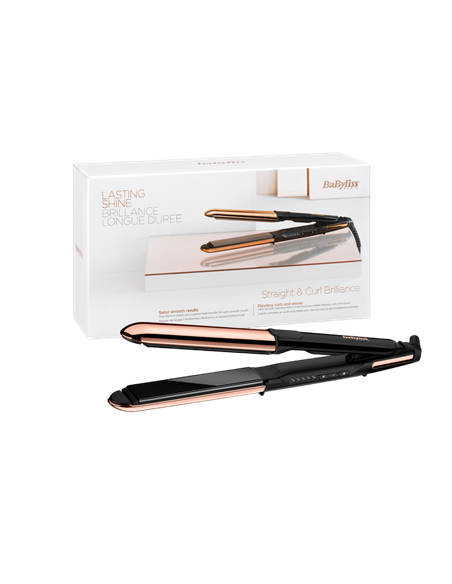Placă de îndreptat părul BaByliss Straight & Curl Brilliance ST482E, Negru | Auriu
