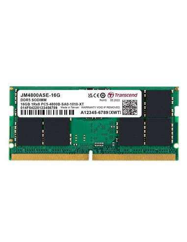 Оперативная память Transcend JetRam, DDR5 SDRAM, 4800 МГц, 16Гб, JM4800ASE-16G