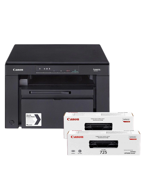 Multifunctional laser Canon MFD i-Sensys MF3010 Bundle, & CRG725 x 2 pc, Negru