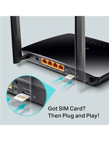 Router fără fir TP-LINK TL-MR6400, 4G, Negru