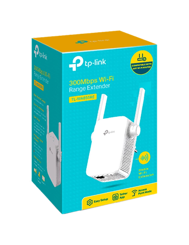 Amplificator de semnal Wi‑Fi TP-LINK TL-WA855RE, 300 Mbps, Alb