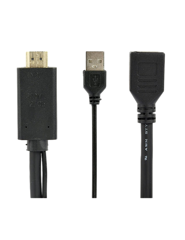 Видеоадаптер Cablexpert A-HDMIM-DPF-01, HDMI (M) - DisplayPort, USB Type-A, 0,1м, Чёрный