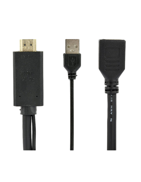 Видеоадаптер Cablexpert A-HDMIM-DPF-01, HDMI (M) - DisplayPort, USB Type-A, 0,1м, Чёрный