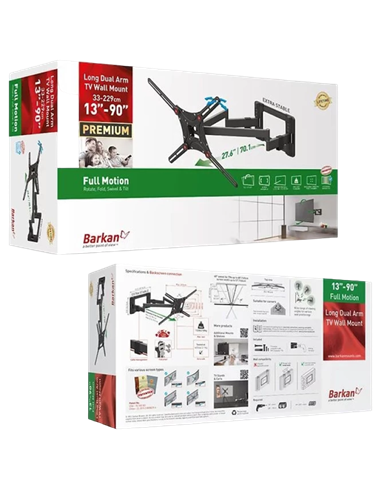 Наклонно-поворотное настенное крепление BARKAN BM466XP, Чёрный