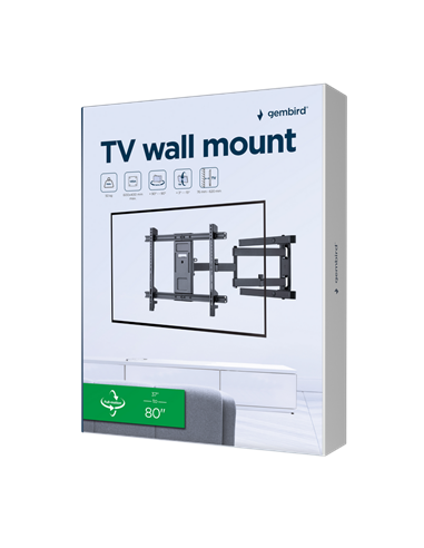 Поворотное настенное крепление Gembird WM-80ST-05, Черный