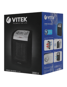 Тепловентилятор VITEK VT-2067, 1800Вт, Чёрный | Серебристый 2