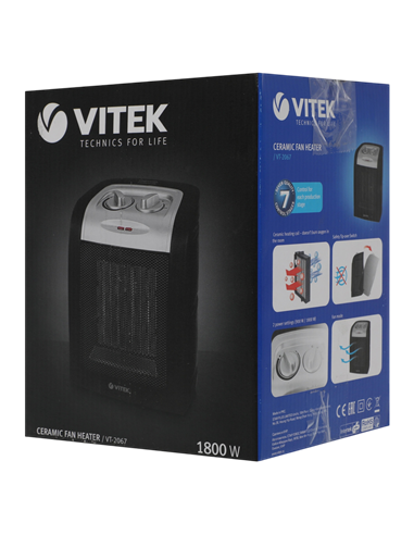 Aerotermă VITEK VT-2067, 1800W, Negru | Argintiu