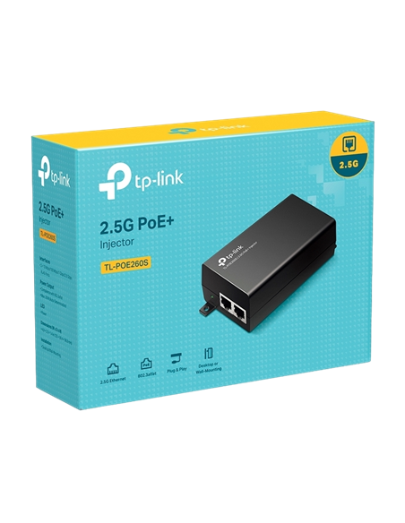 PoE Инжектор TP-LINK PoE260S, 802.3af/at PoE