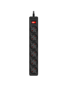 Prelungitor electric SVEN SF-06E, 6 Prize, 5m, Negru