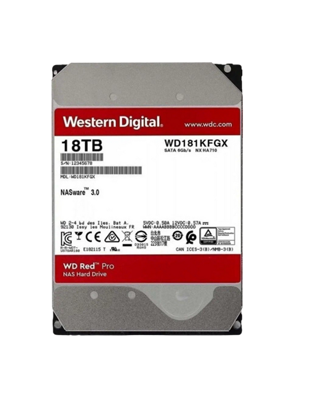 Жесткий диск Western Digital WD Red Pro, 3.5", 18 ТБ <WD181KFGX>