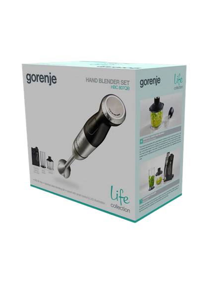Погружной блендер Gorenje HBC807QB, Черный Серебристый