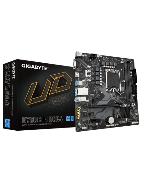 Placă de bază Gigabyte B760M H DDR4, LGA1700, Intel B760, Micro-ATX