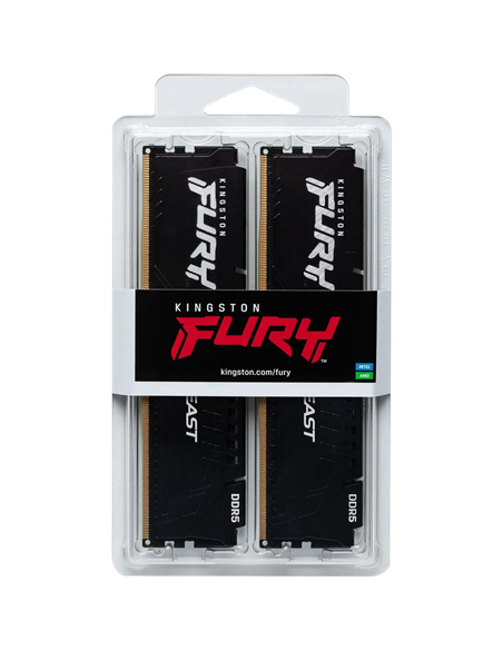 Оперативная память Kingston FURY Beast, DDR5 SDRAM, 5600 МГц, 64Гб, KF556C36BBEK2-64