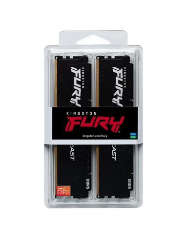 Оперативная память Kingston FURY Beast, DDR5 SDRAM, 5600 МГц, 64Гб, KF556C36BBEK2-64