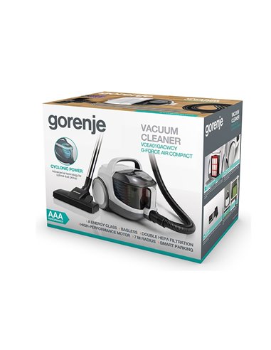 Пылесос Gorenje VCEA01GACWCY, Белый | Черный