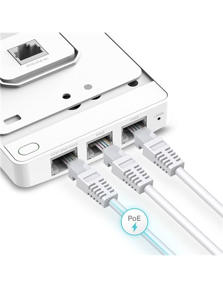 Беспроводная точка доступа TP-LINK EAP235-Wall, 300 Мбит/с, 867 Мбит/с, Белый