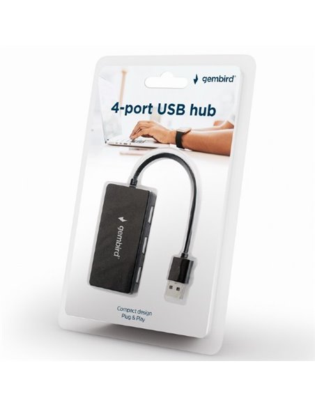 USB-концентратор Gembird UHB-U2P4-04, Чёрный