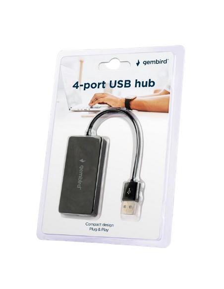 USB-концентратор Gembird UHB-U2P4-04, Чёрный