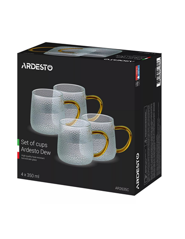 Set cupe Ardesto AR2635C, 350 ml, 4 bucs, Transparent