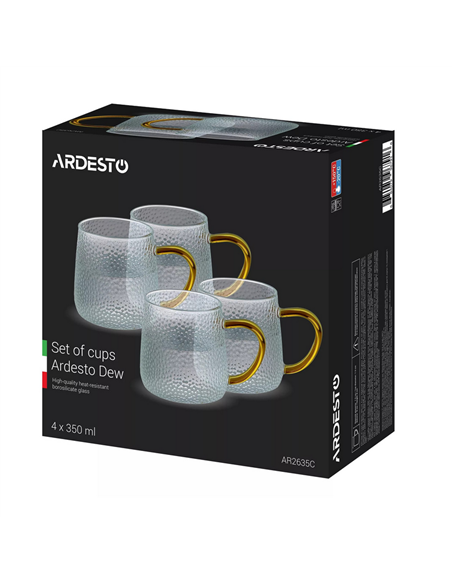 Set cupe Ardesto AR2635C, 350 ml, 4 bucs, Transparent