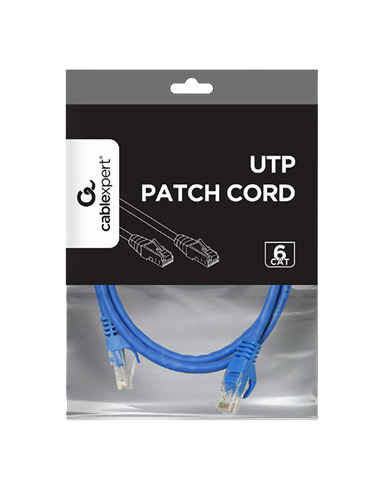 Патч-корд Cablexpert PP6U-0.5M/B, Cat6 UTP, 0,5м, Синий