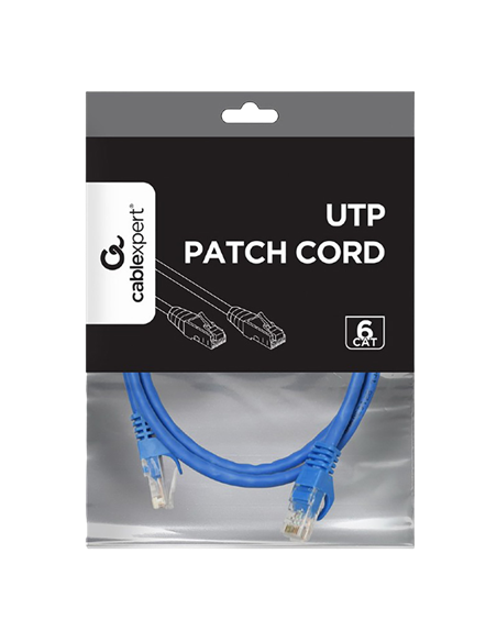 Патч-корд Cablexpert PP6U-0.5M/B, Cat6 UTP, 0,5м, Синий