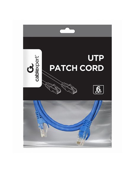Патч-корд Cablexpert PP6U-0.5M/B, Cat6 UTP, 0,5м, Синий