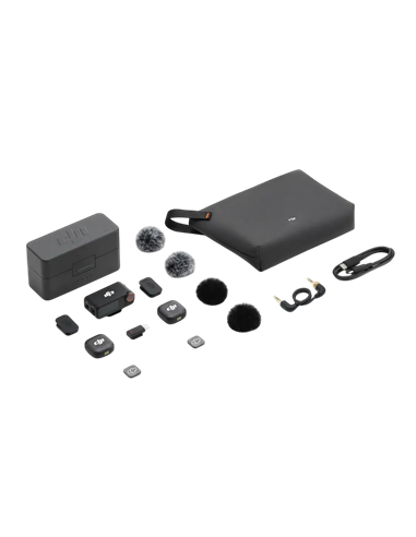 Портативный записывающий микрофон DJI Mic 3 (2 TX + 1 RX + Charging Case), Беспроводной, Черный