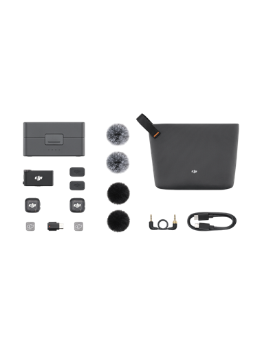 Портативный записывающий микрофон DJI Mic 3 (2 TX + 1 RX + Charging Case), Беспроводной, Черный