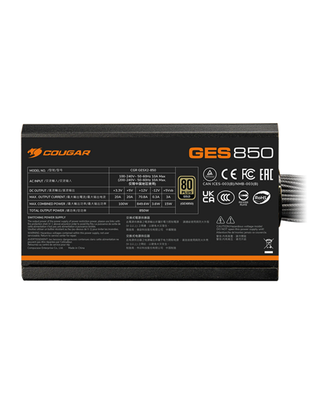 Sursă Alimentare PC Cougar Power GES 850, 850W, ATX, Nemodular