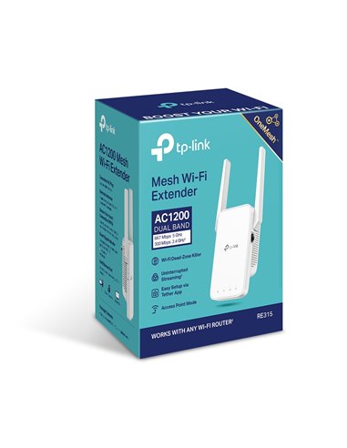 Amplificator de semnal Wi‑Fi TP-LINK RE315, 300 Mbps, 867 Mbps, Alb