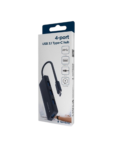 USB-концентратор Gembird UHB-CM-U3P4-02, Чёрный