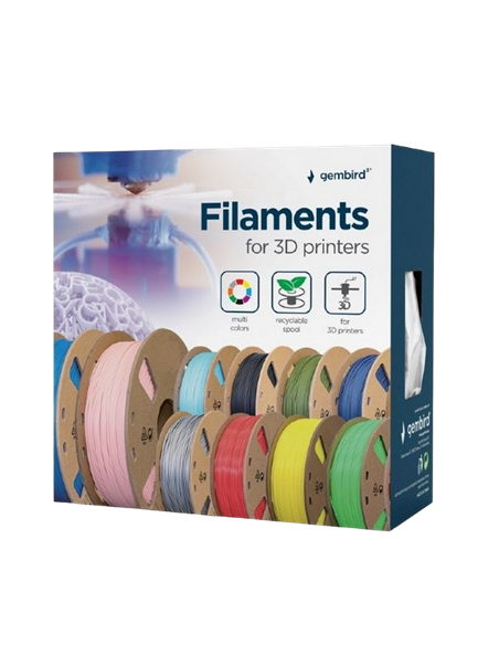 Нить для 3D-принтера Gembird 3DP-PLA1.75-01-W, PLA, Белый, 1.75 мм, 1 кг