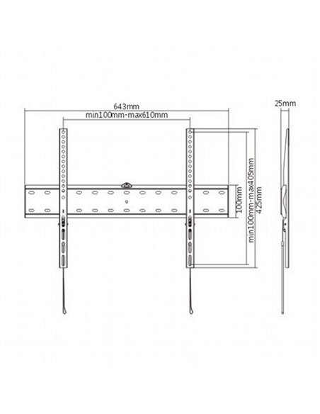 Suport fixat pe perete Gembird WM-70F-01, Negru