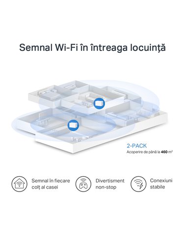 Sistem Wi-Fi Mesh MERCUSYS Halo H80X (2-pack), Alb
