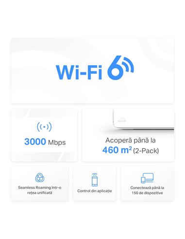 Sistem Wi-Fi Mesh MERCUSYS Halo H80X (2-pack), Alb