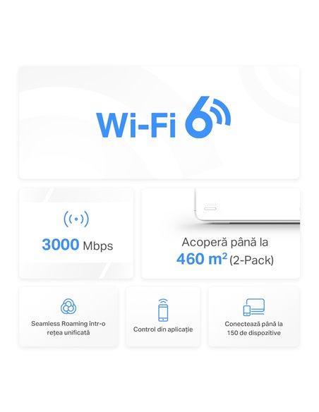 Sistem Wi-Fi Mesh MERCUSYS Halo H80X (2-pack), Alb