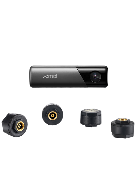 Cameră DVR frontală 70mai M500 + Senzori de presiune a anvelopelor T04, Negru