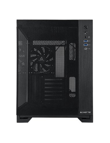 Carcasă PC Chieftec Visio Air, Mini-Tower, Fără PSU, Negru