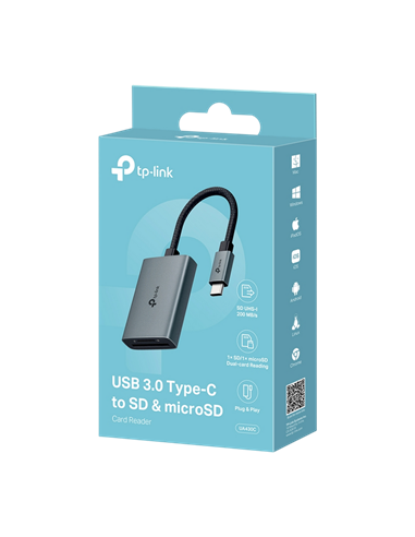 Cititor de carduri TP-LINK UA430C, USB Type-C, Gri