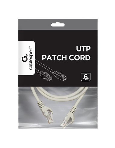 Patch cord Cablexpert PP6U-1M, Cat6 UTP, 1m, Gri