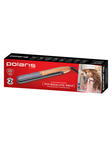 Выпрямитель для волос Polaris Tourmaline PROF PHSS 2098TTi, Чёрный | Золотистый