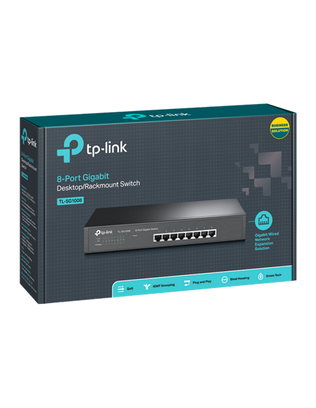 Сетевой коммутатор TP-LINK TL-SG1008, 8x 10/100/1000 Мбит/с
