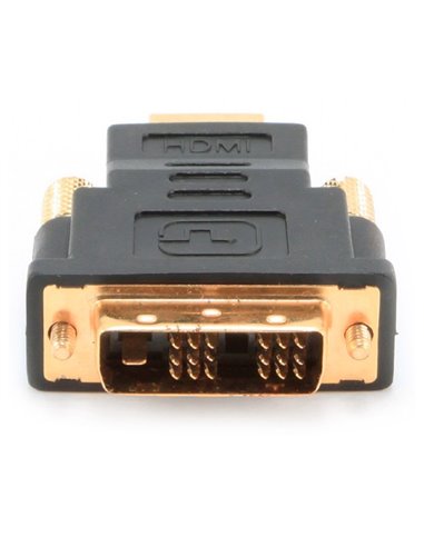 Видеоадаптер Cablexpert A-HDMI-DVI-1, HDMI (M) - DVI-I (M), Чёрный