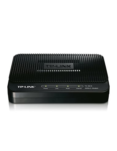 ADSL Модем TP-LINK TD-8616, ADSL/ADSL2/ADSL2 + до 24 Мбит/с, Чёрный