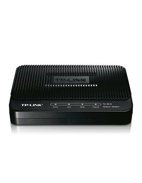 ADSL Модем TP-LINK TD-8616, ADSL/ADSL2/ADSL2 + до 24 Мбит/с, Чёрный